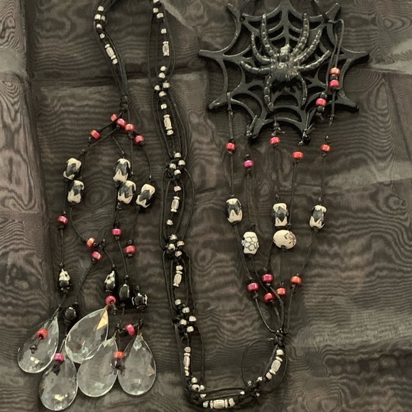 4.5ft. Spider Beaded Sun Catcher Door Curtain Hanger w Vintage Italian Crystal - Picture 4 of 12